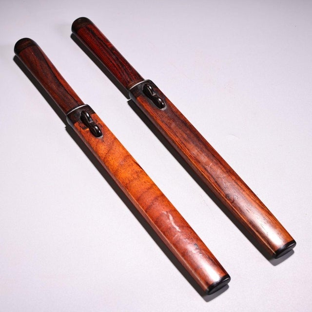 Asian Pair of Antique Rosewood Letter Openers, Paper Knives, 80g Each For Sale - Image 3 of 10