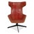 Set of Take a Line for a Walk 389 Lounge Chair and Ottoman in Red Leather by Alfredo Häberli for Moroso For Sale - Image 16 of 17