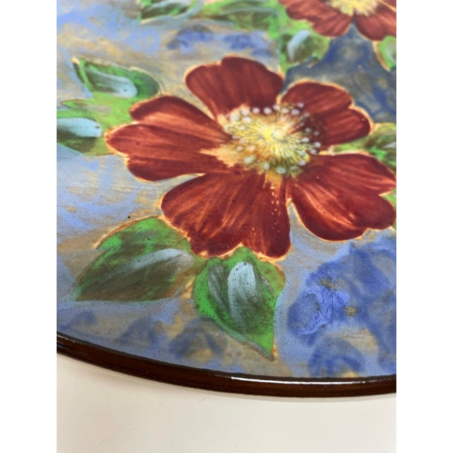 English Vintage Royal Doulton Burslem Decorative Floral Platter For Sale - Image 3 of 7