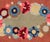 Oval shape American Hooked rug with large flower design, rug S12-1206, country of origin / type: United States / Hooked,...