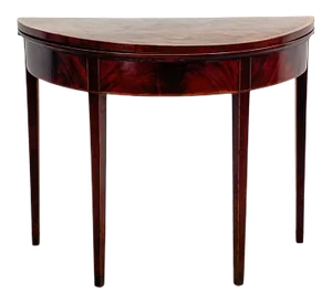 Circa 1790 George III Demilune Game Table, England