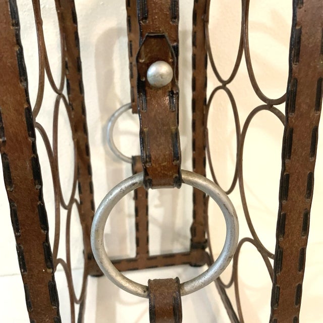 Mid-Century Modern Wine Rack French Wrought Iron 6 Bottle Capacity 1950s-1970s For Sale In Panama City, FL - Image 6 of 10