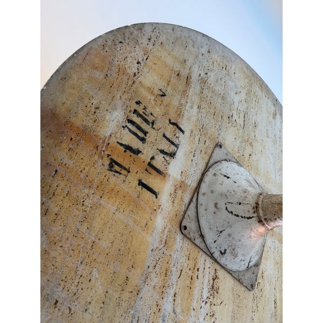 1970s Vintage Tulip Metal Base Dining Table With Italian Travertine Top – Outdoor For Sale - Image 5 of 12