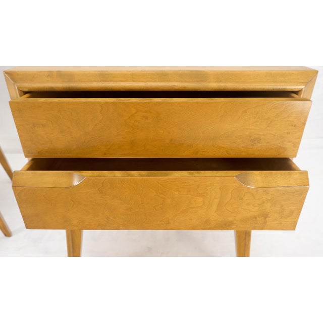 Pair Swedish Edmond Spence 2 Drawer Blond Birch Night Bed Stands Cabinets MINT! For Sale - Image 14 of 16