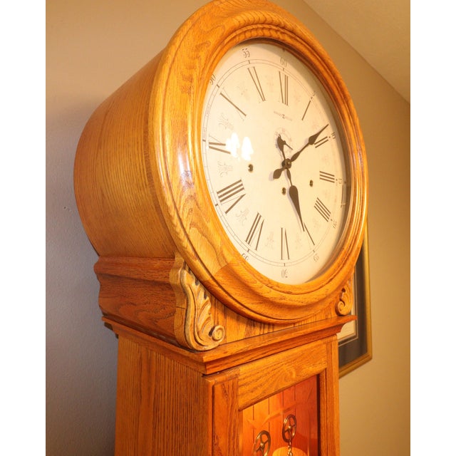 Howard Miller Howard Miller Curved Front Grandfather Clock (Model 610-934) For Sale - Image 4 of 18