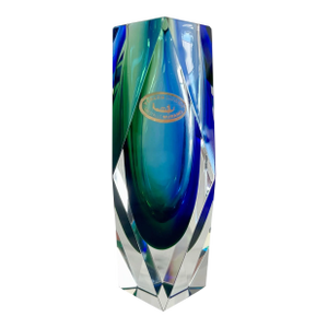 Mid 20th Century Cristallo Murano Sommerso Glass Vase