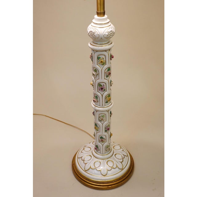 1960s 1960s Marbro Hollywood Regency Neoclassic Modern Elaborate Porcelain Floor Lamp One-of-a-Kind For Sale - Image 5 of 13