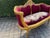 1960 French Louis XVI Burgundy Beech Velvet Sofa Set 3 PCS For Sale - Image 9 of 18
