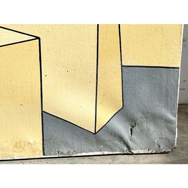 Vintage Italian Futuristic Surrealist Painting "Il Giardino-Degli Eletti" by Diego Cecchin (1987) For Sale - Image 9 of 11