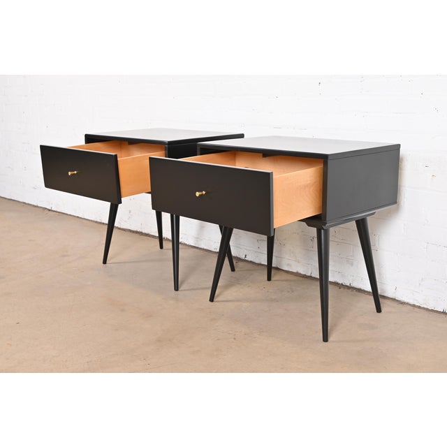 Paul McCobb Planner Group Black Lacquered Nightstands, Newly Refinished Chairish