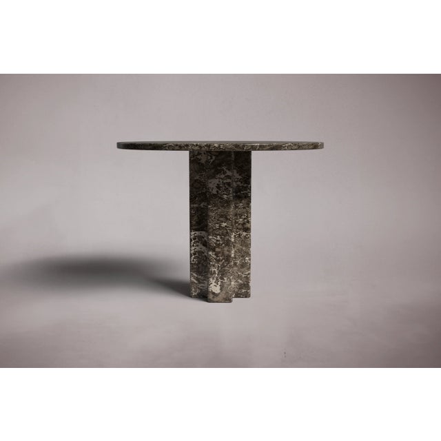 Postmodern Arti Emperador Dark Marble Round Dining Table 40" For Sale - Image 3 of 5