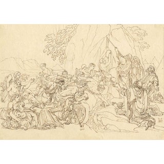 John White Abbott, Moses Striking the Rock After Poussin, 1805, Ink Drawing For Sale