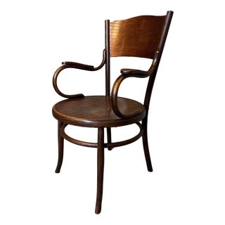 Antique Bentwood Armchair by Fischel, 1890s For Sale