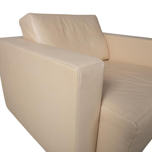 Leather Nelson Armchairs in Cream Beige from Walter Knoll, Set of 2 For Sale - Image 6 of 15