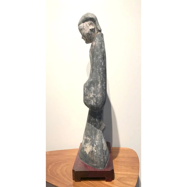 Black Tomb Lady in Waiting Figurine Han Dynasty For Sale - Image 8 of 13