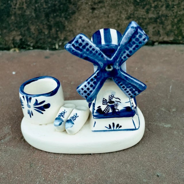 Vintage Hand Painted Delft Windmill With Moving Propeller For Sale In Baltimore - Image 6 of 6