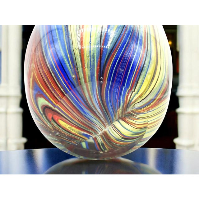 Murano Multicolor Striped Cased Glass Vase, 1960s For Sale - Image 10 of 18