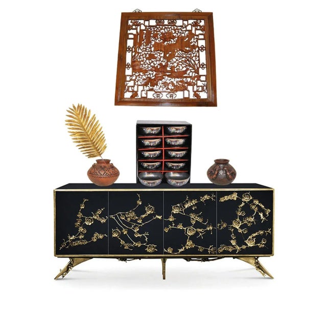 Kagoshima Black Satsuma Condiment Bowls With Wood Cabinet Display - 10 Piece Set For Sale In Salt Lake City - Image 6 of 11