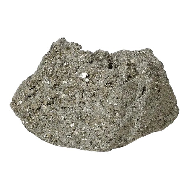 Modernist Pyrite Rock Specimen on Rectilinear Lucite Base For Sale