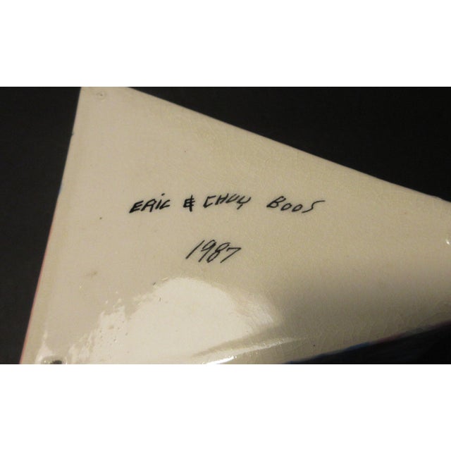 Vintage Eric & Chuy Boos Signed 1987 Handmade Sculptural Studio Pottery Vase For Sale - Image 12 of 12