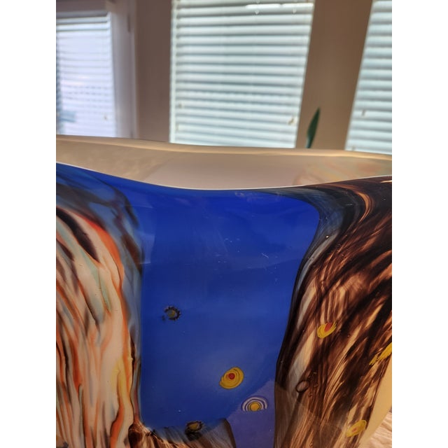 Monumental 15.5” Archimede Seguso Murano 'Carnevale' Glass Centerpiece - 10lbs" For Sale - Image 10 of 11