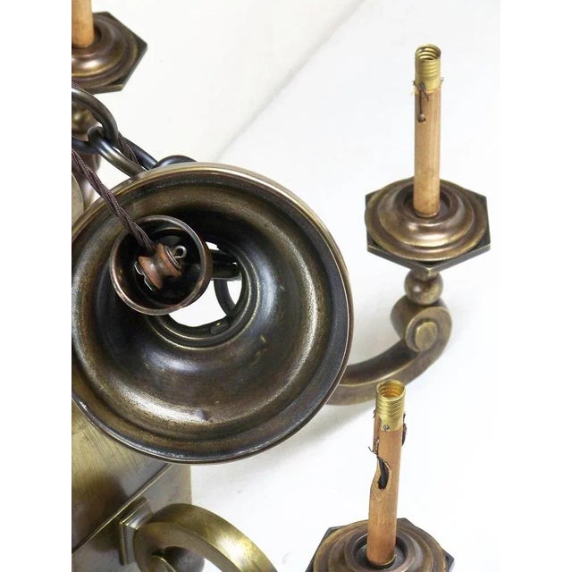 Massive Brass Chandelier, 1900s For Sale - Image 6 of 8