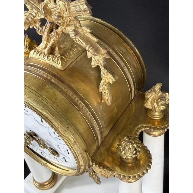 Antique French Mantel Clock Set in Gilt Bronze, 1800s, Set of 3 For Sale - Image 16 of 18