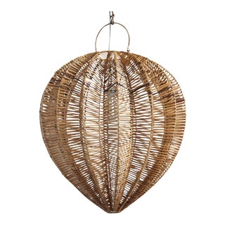 Honey Rattan Starfruit Lantern Medium For Sale