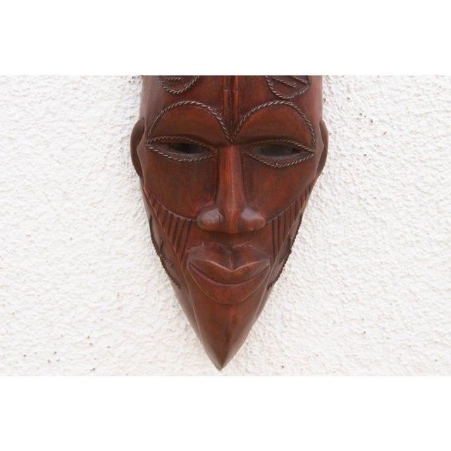 Elongated Face Carved African Mask For Sale In Los Angeles - Image 6 of 7