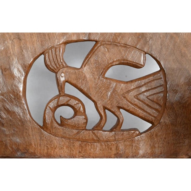 Wood Carved Mahogany Chair, 1950s For Sale - Image 7 of 18