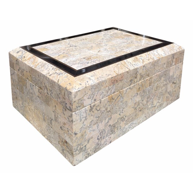 Modern Modern Maitland Smith Travertine Marble Jewelry Box For Sale - Image 3 of 6