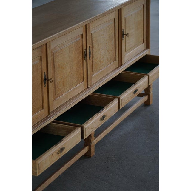 Mid-Century Modern Brutalist Sideboard in Oak by Henning Kjærnulf, 1960s For Sale - Image 13 of 18