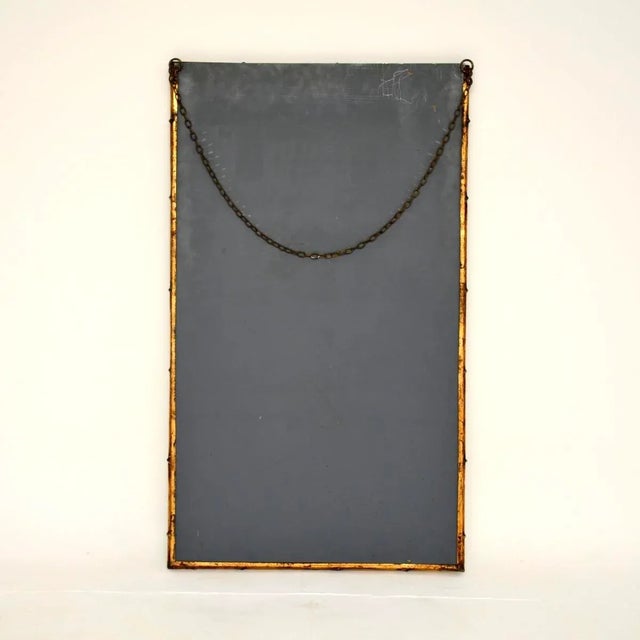 Vintage Italian Gilt Metal Mirror, 1971 For Sale - Image 10 of 12