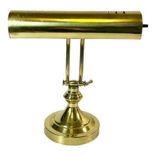Mid 20th Century Mid-Century Modern Art Deco Articulating Brass Piano Bankers Desk Lamp. For Sale