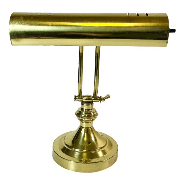 Mid 20th Century Mid-Century Modern Art Deco Articulating Brass Piano Bankers Desk Lamp. For Sale