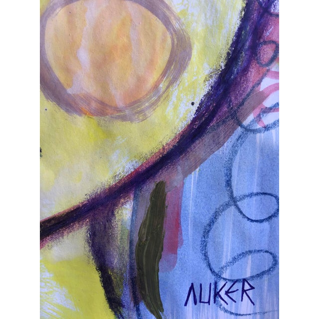 Contemporary Paintings by CL Auker, Mixed Media Colorful Face Triptych on Paper For Sale - Image 12 of 15