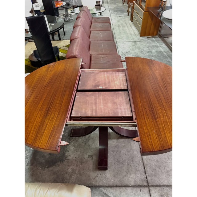 Brown Vintage Italian Extendable Dining Table, 1970s For Sale - Image 8 of 11