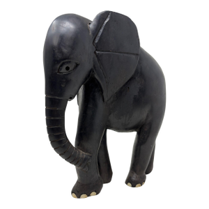 Ebony Wood Hand Carved African Elephant