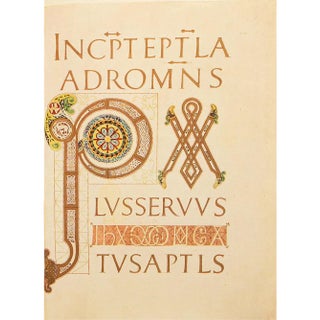 1949 Letter P From "The Second Bible of Charles the Bald", First Edition Gold Ink Lithograph For Sale
