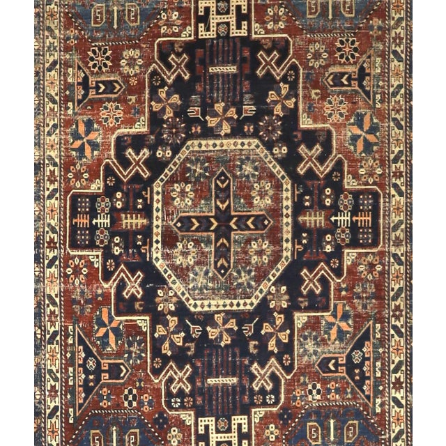 Antique Caucasian Kuba Rug 4'6" X 9’11” For Sale In New York - Image 6 of 6