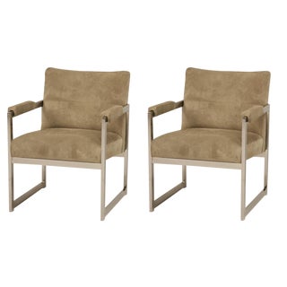 Milo Baughman for Thayer Coggin Square Chairs - A Pair For Sale