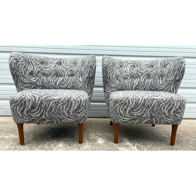 1970s Mid-Century Modern Newly Upholstered Club Chairs After Geo Ponti For Sale - Image 5 of 12