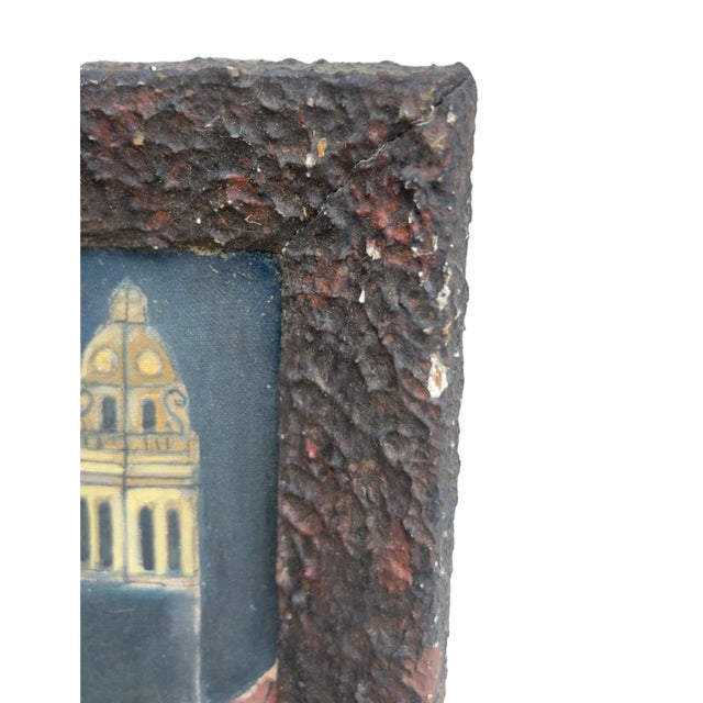 Vintage Folk Art European Night Street Scene Oil Paintings, Set of 2 For Sale - Image 15 of 18