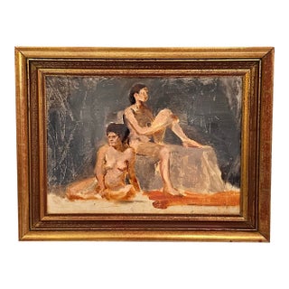 Vintage Figurative Painting For Sale