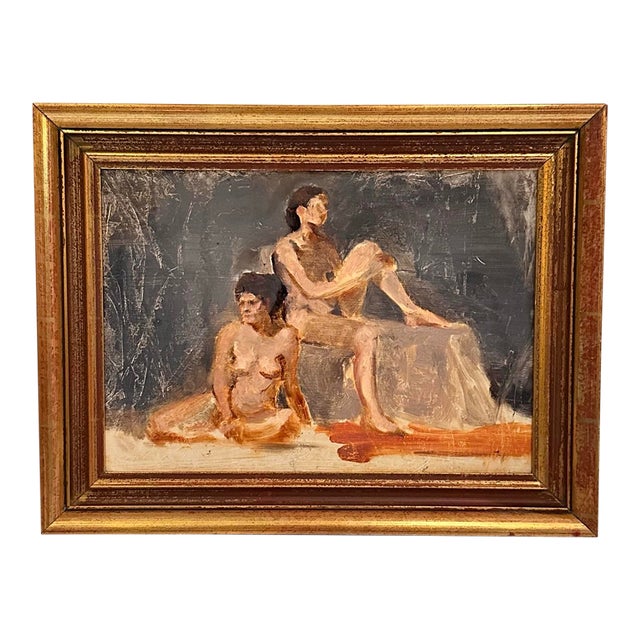 Vintage Figurative Painting For Sale