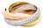 Cartier Trinity Classic Diamond 18k Tricolor Gold Rolling Ring Size 6 w/Paper For Sale