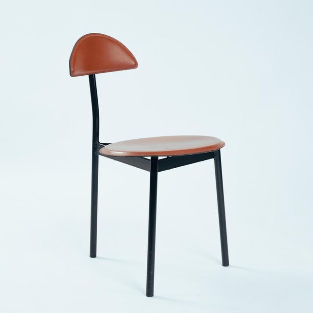 Leather Tripod Chairs from Linea Veam, Italy, 1980s, Set of 6 For Sale - Image 4 of 18