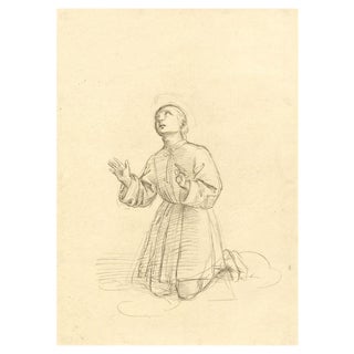 After Raphael, Kneeling Figure of a Youth, 1818, Engraving For Sale
