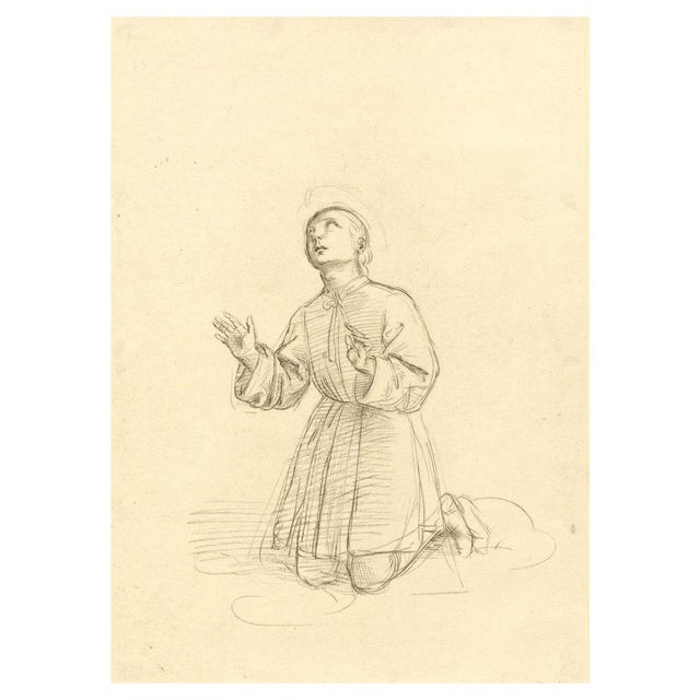 After Raphael, Kneeling Figure of a Youth, 1818, Engraving For Sale