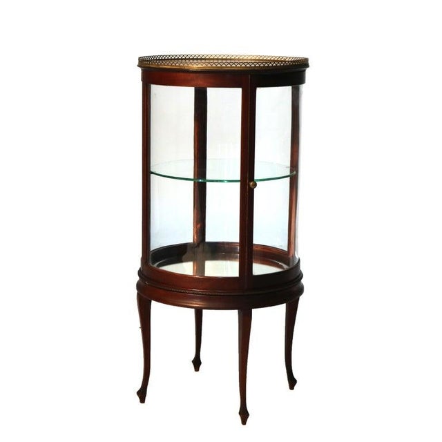 Antique Louis XVI Style Mahogany, Glass & Ormolu Round Vitrine C1910 For Sale - Image 15 of 15